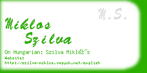 miklos szilva business card